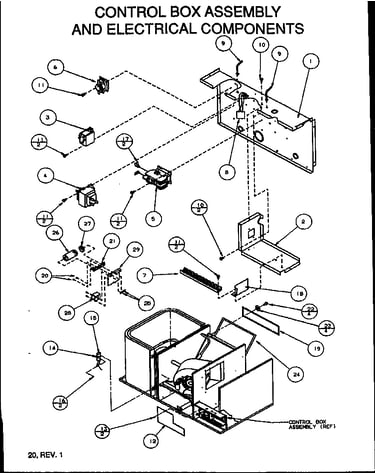 Control box assembly and electrical components