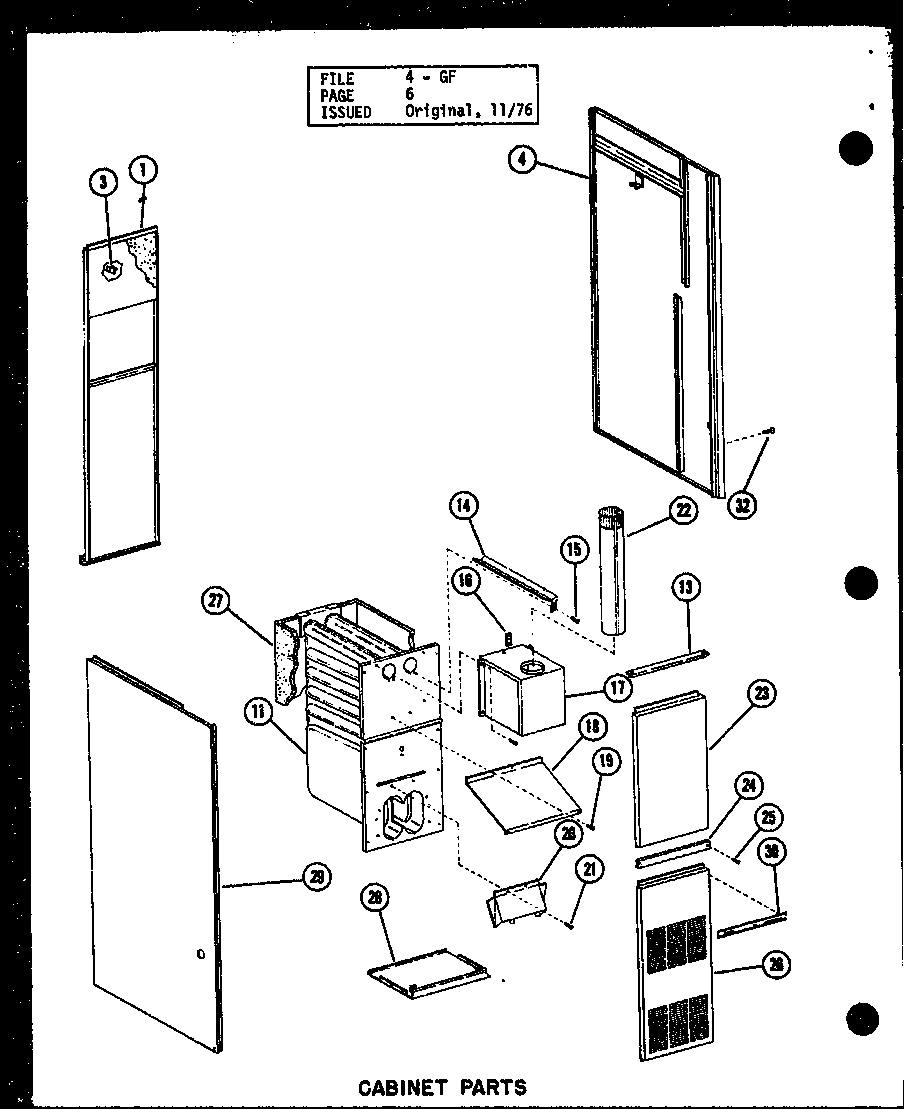 Cabinet parts (gc65df-2/p96331-20f) (gc80df/p96331-21f) (gc80df-3/p96331-22f) (gc105df/p96331-23f) (gc105df-3/p96331-24f) (gc120df/p96331-25f) (gc120df-3.5/p96331-26f) (gc140df-4/p96331-27f)