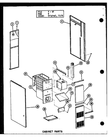 Cabinet parts (gc65df-2/p96331-20f) (gc80df/p96331-21f) (gc80df-3/p96331-22f) (gc105df/p96331-23f) (gc105df-3/p96331-24f) (gc120df/p96331-25f) (gc120df-3.5/p96331-26f) (gc140df-4/p96331-27f)