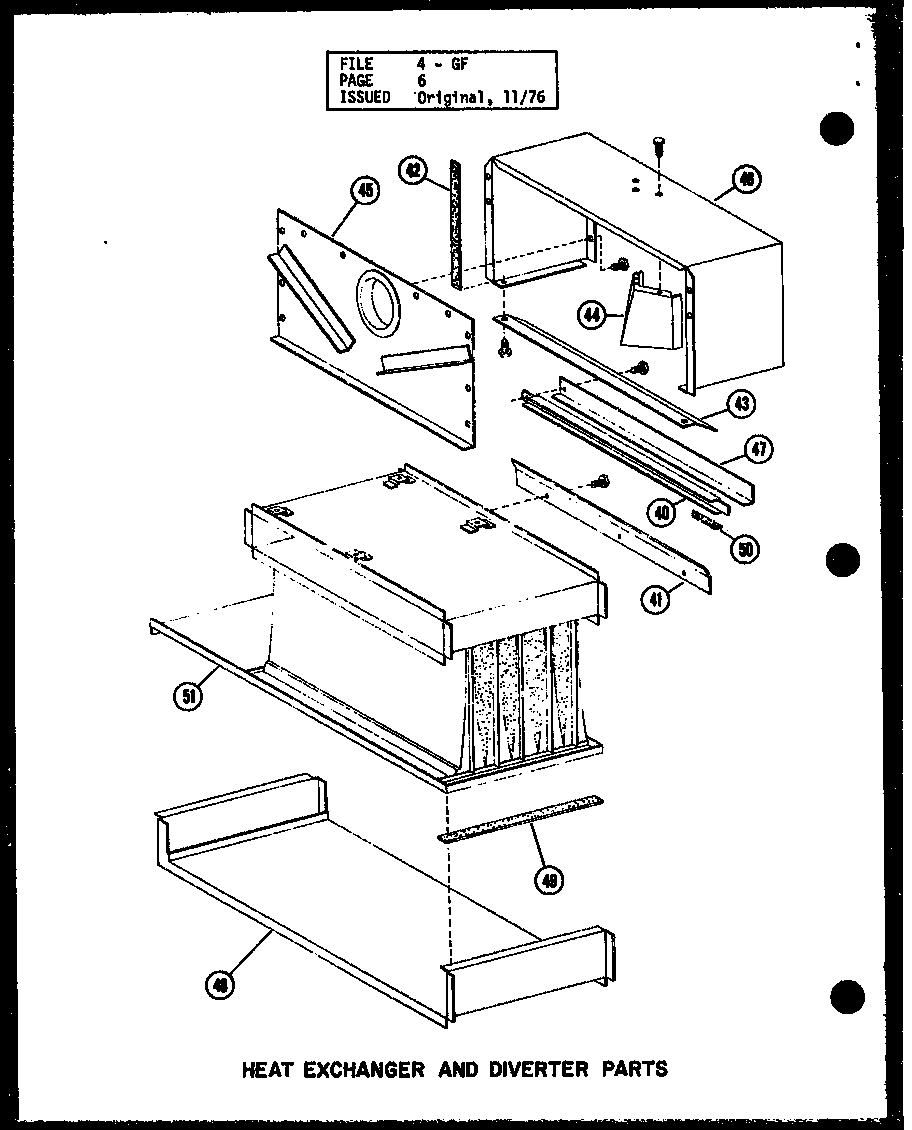Heat exchanger & diverter parts