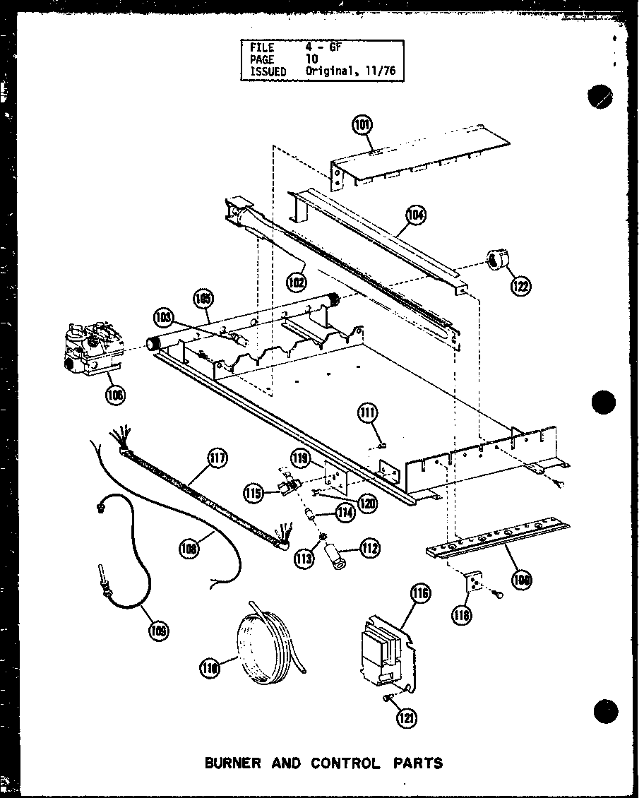 Burner and control parts