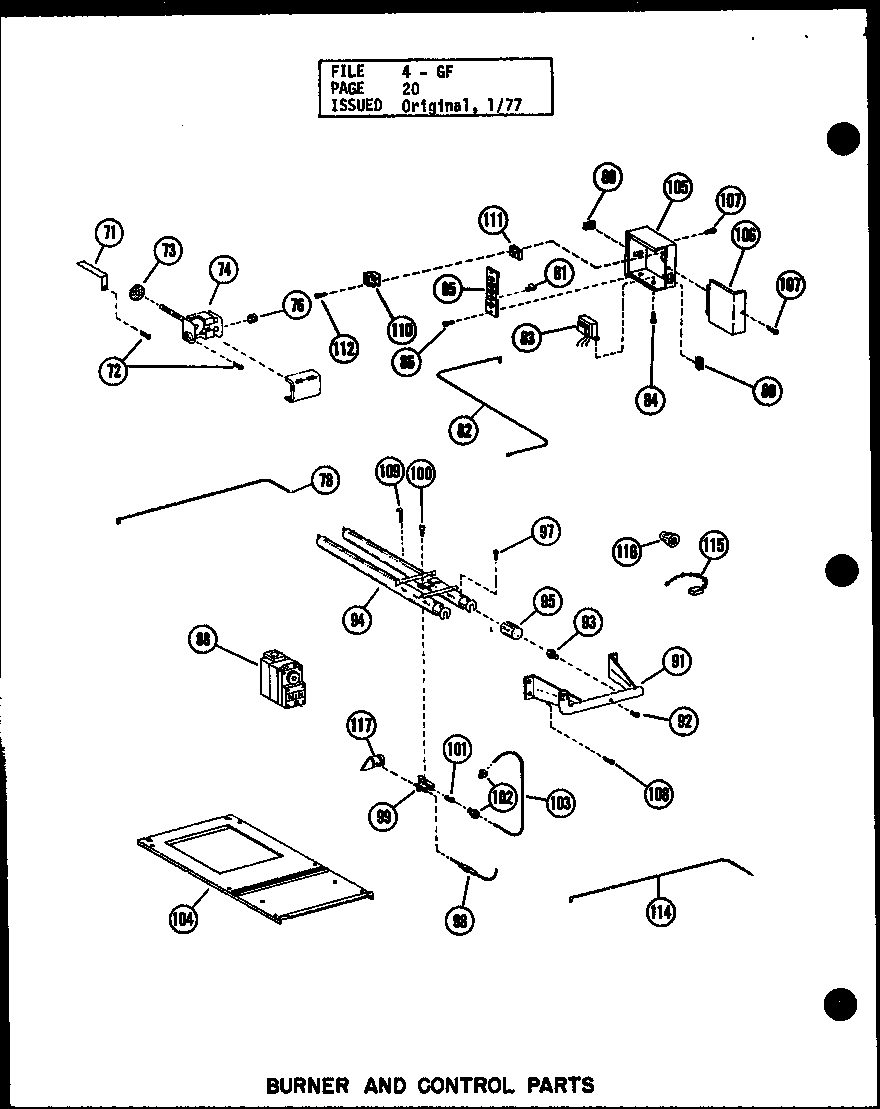 Burner and control parts (gh-65de/p96380-1f) (gh-80de/p96380-2f) (gh-105de-3/p96380-7f) (gh-120de-5/p96380-11f) (gh-140de-4/p96380-14f) (gh-160e-r3.5/p96380-19f)