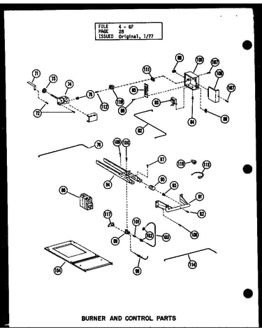 Burner and control parts (gh80de-2/p96380-3f) (gh105e-r3/p96380-8f) (gh120e-r3/p96380-12f) (gh140e-r4/p96380-15f) (gh200e-r4/p96380-17f) (gh160e-r4/p96380-18f)