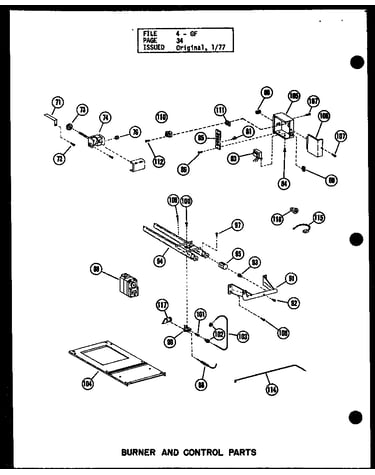 Burner and control parts (gh80de-3/p96380-4f) (gh80de-4/p96380-5f) (gh105de/p96380-6f) (gh120de/p96380-9f) (gh120de-4/p96380-10f) (gh140de/p96380-13f)