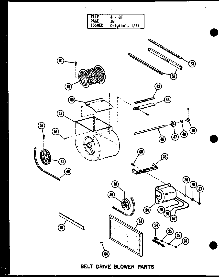 Belt drive blower parts