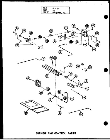 Burner and control parts (gh65de/p96420-1f) (gh80de/p96420-2f) (gh105de-3/p96420-7f) (gh120de-5/p96420-11f) (gh140de-4/p96420-14f)