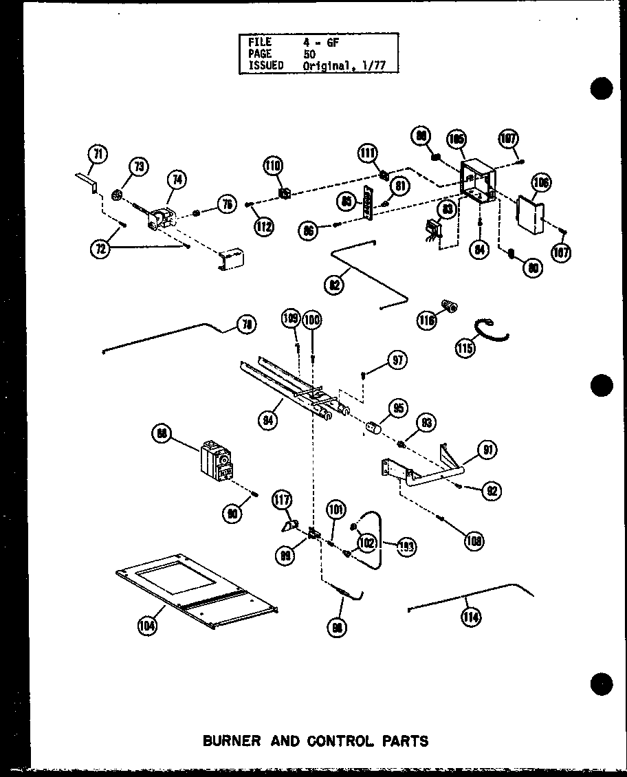 BURNER AND CONTROL PARTS