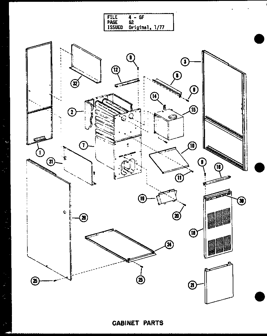 CABINET PARTS (GH80DE-3/P96420-4F) (GH80DE-4/P96420-5F) (GH105DE/P96420-6F) (GH120DE/P96420-9F) (GH120DE-4/P96420-10F) (GH140DE/P96420-13F) (GHM80DE-4/P96420-19F) (GHM120DE-5/P96420-20F)