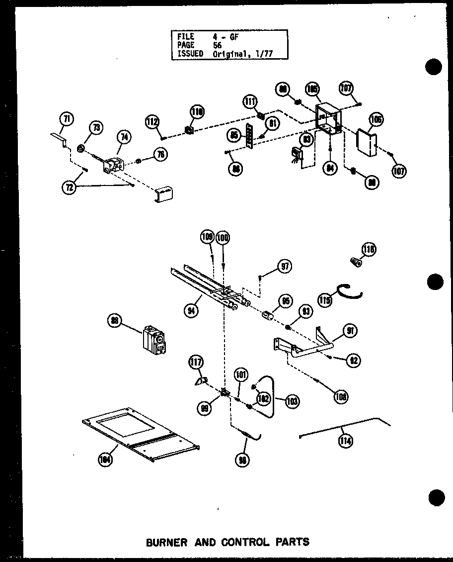 Burner and control parts (gh80de-3/p96420-4f) (gh80de-4/p96420-5f) (gh120de/p96420-9f) (gh120de-4/p96420-10f) (gh140de/p96420-13f) (ghm80de-4/p96420-19f) (ghm120de-5/p96420-20f) (gh105de/p95420-6f)