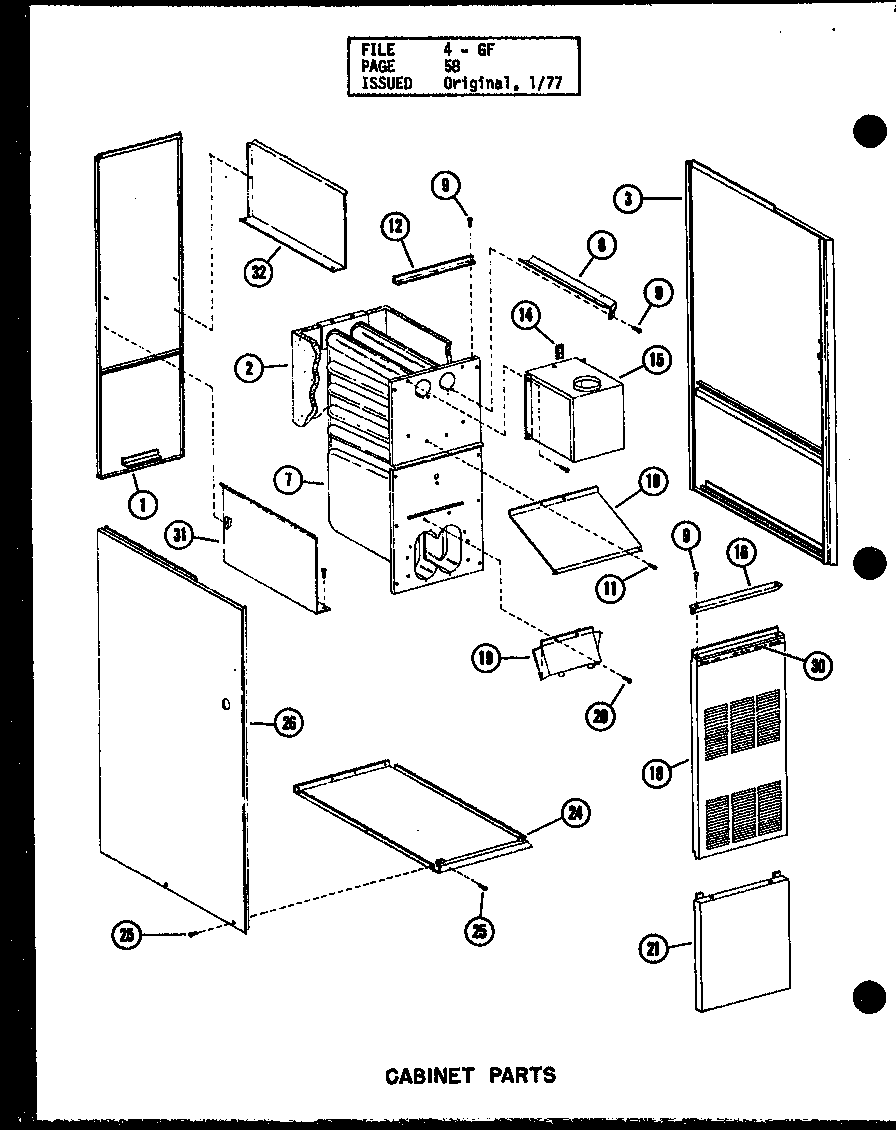 CABINET PARTS (GH65DE/P96421-1F) (GH80DE/P96421-2F) (GH105DE-3/P96421-7F) (GH120DE-5/P96421-11F) (GH140DE-4/P96421-14F) (GH160E-R3.5/P96421-16F)