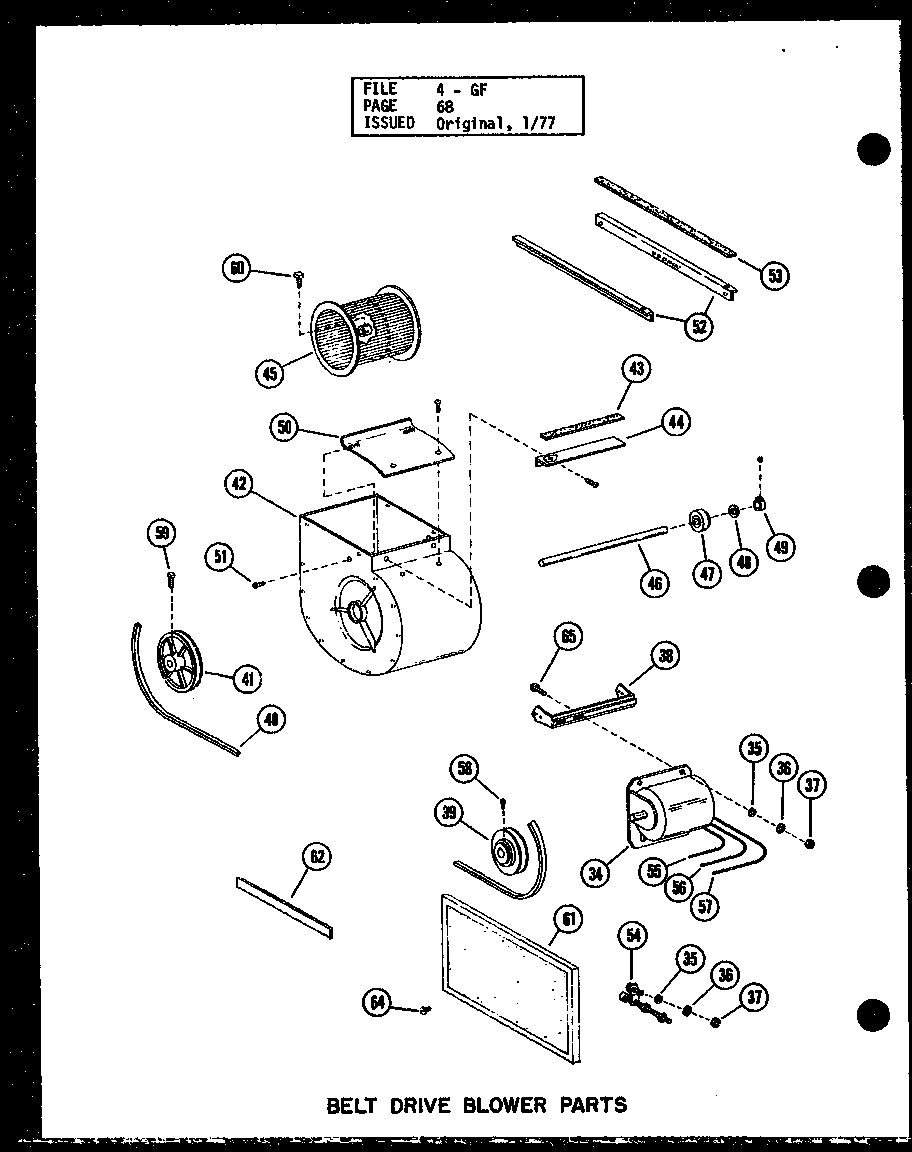 Belt drive blower parts (gh105e-r3/p96421-8f) (gh120e-r3/p96421-12f) (gh140e-r4/p96421-15f) (gh160e-r5/p96421-17f)