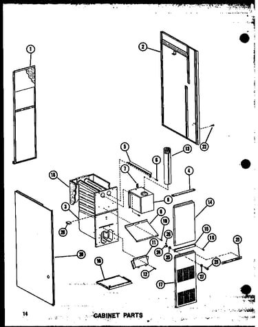 Cabinet parts (gc65dj-2/p96455-9f) (gc80dj/p96455-10f) (gc80dj-3/p96455-11f) (gc105dj/p96455-12f) (gc105dj-3/p96455-13f) (gc120dj/p96455-14f) (gc120dj-3.5/p96455-15f) (gc140dj-4/p96455-16f)