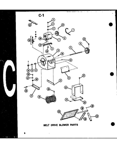 Belt drive blower parts