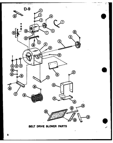 Belt drive blower parts