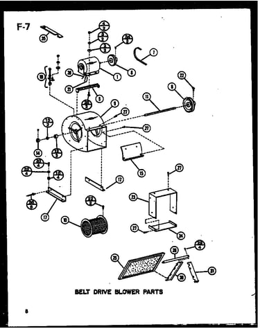 Belt drive blower parts
