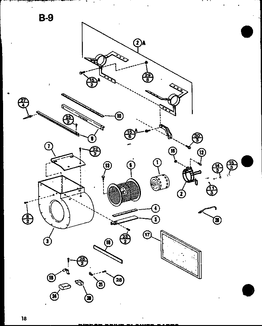 Direct drive blower parts (ghe80dn-4/p68830-5f) (ghe84dn-4/p68830-15f) (ghe105dn/p68830-6f) (ghe105dn-3/p68830-7f) (ghe105dn-5/p68830-8f)
