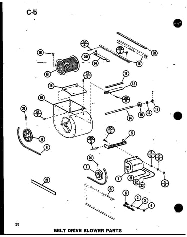 Belt drive blower parts (ghe160n-r5/p68830-12f) (ghe200n-r5/p68830-13f)