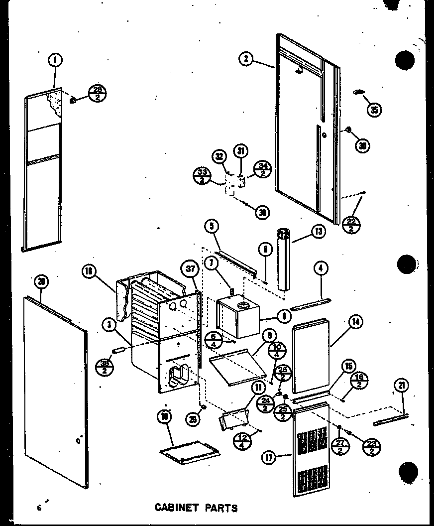 Cabinet parts (gce65dn-2/p68837-1f) (gce80dn/p68837-2f) (gce80dn-3/p68837-3f) (gce105dn/p68837-4f) (gce105dn-3/p68837-5f) (gce120dn/p68837-6f) (gce120dn-3.5/p68837-7f)