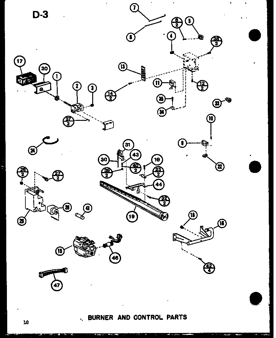 Burner and control parts (gce65dn-2/p68837-1f) (gce80dn/p68837-2f) (gce80dn-3/p68837-3f) (gce105dn/p68837-4f) (gce105dn-3/p68837-5f) (gce120dn/p68837-6f) (gce120dn-3.5/p68837-7f)