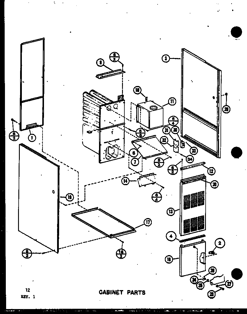 Cabinet parts (gh120dn5/p6883609f) (gh140dn4/p6883611f) (gh160nr3.5/p6883612f)