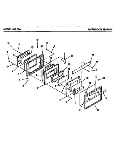 Oven door section (827.000)