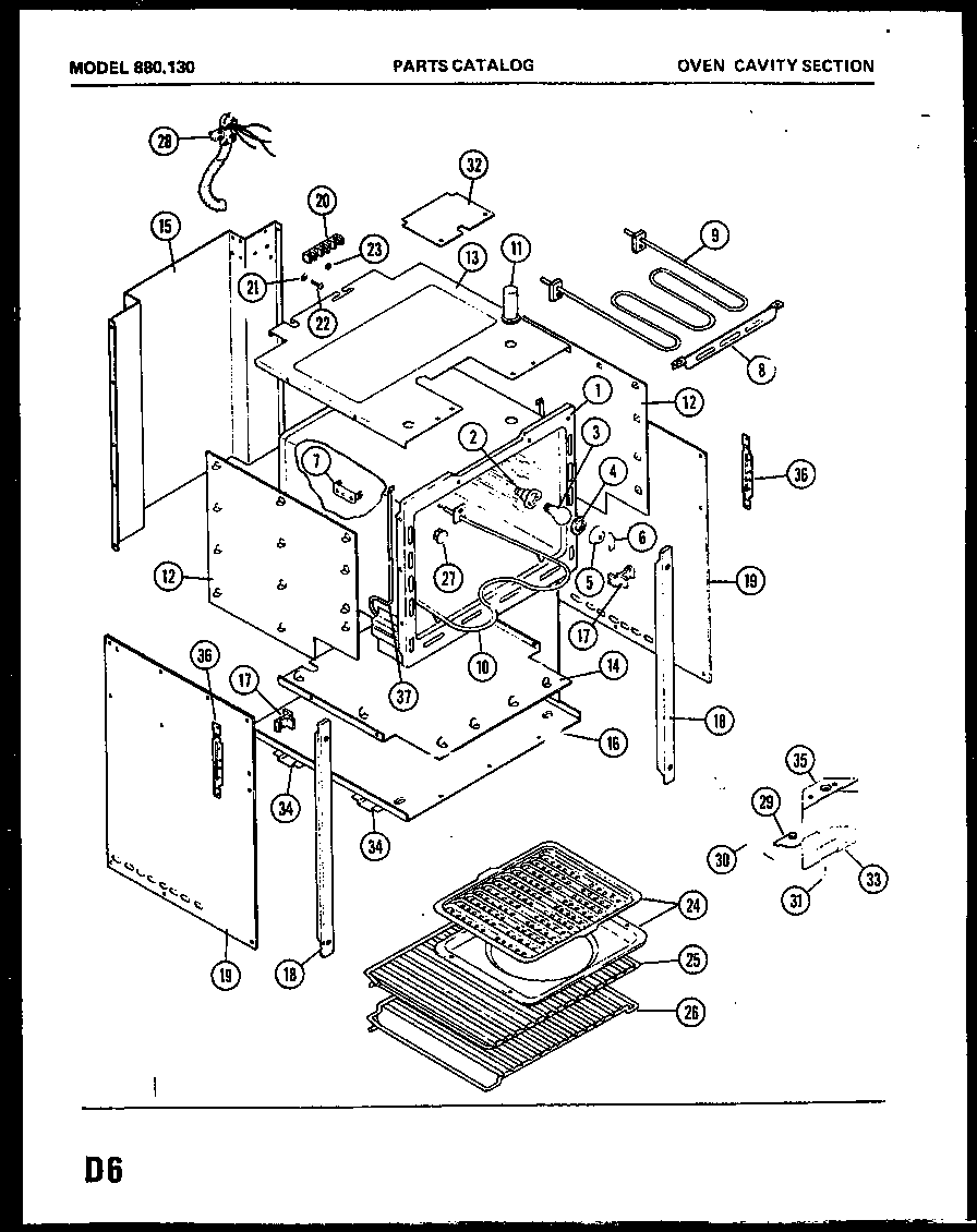 Oven cavity section