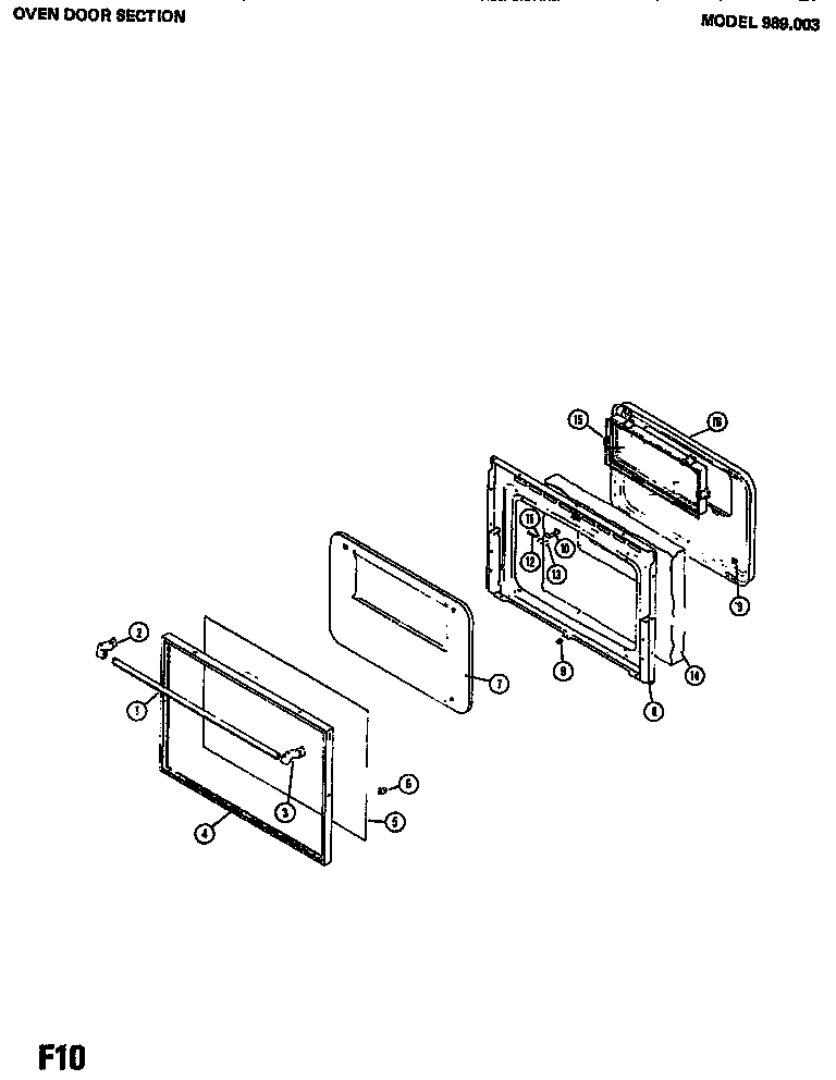 Oven door section