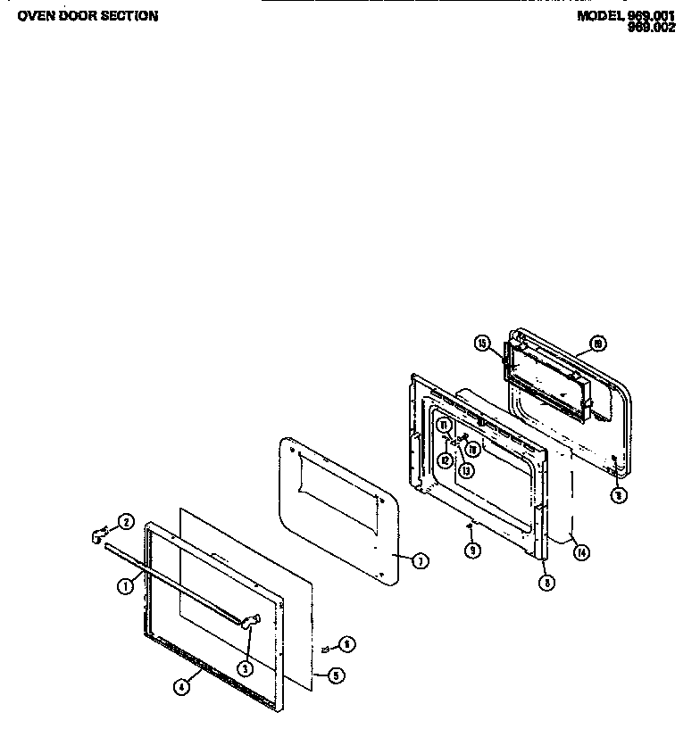 Oven door section