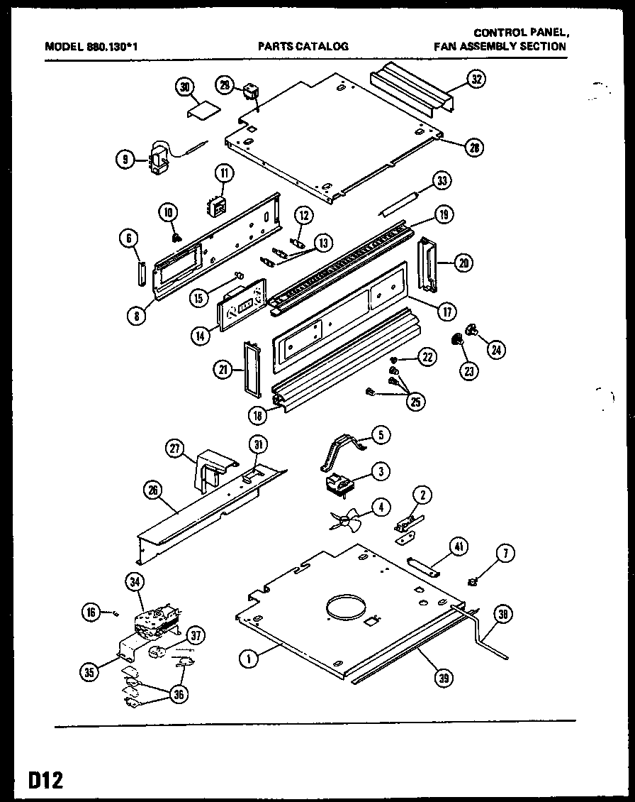 CONTROL PANEL. FAN ASSEMBLY SECTION (880.130*1)