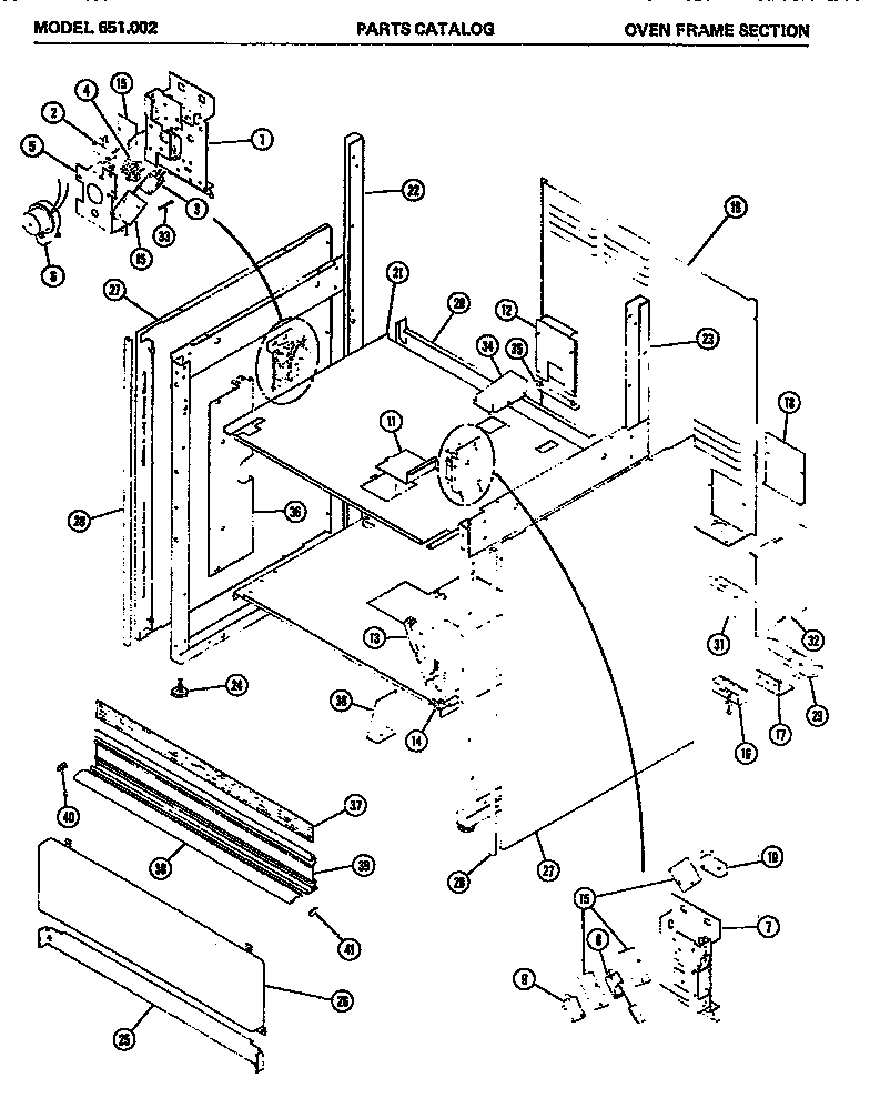 Oven frame section