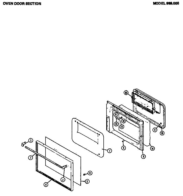 Oven door section (989.000)