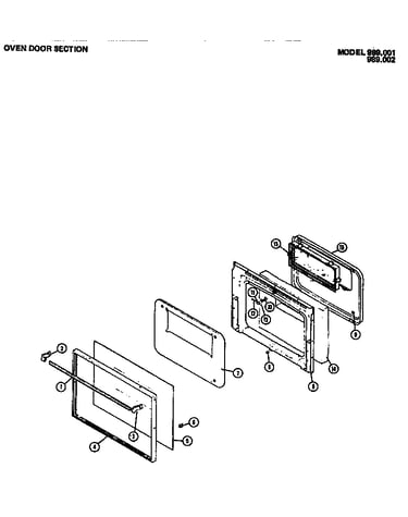 Oven door section (989.001) (989.002)