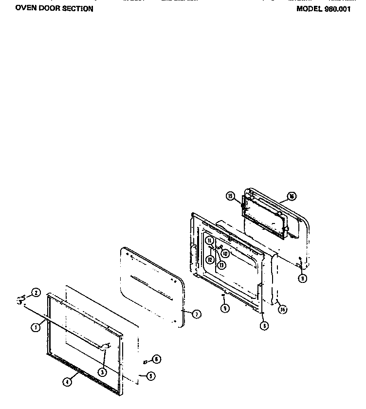 Oven door section