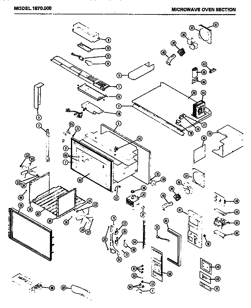 Microwave oven section
