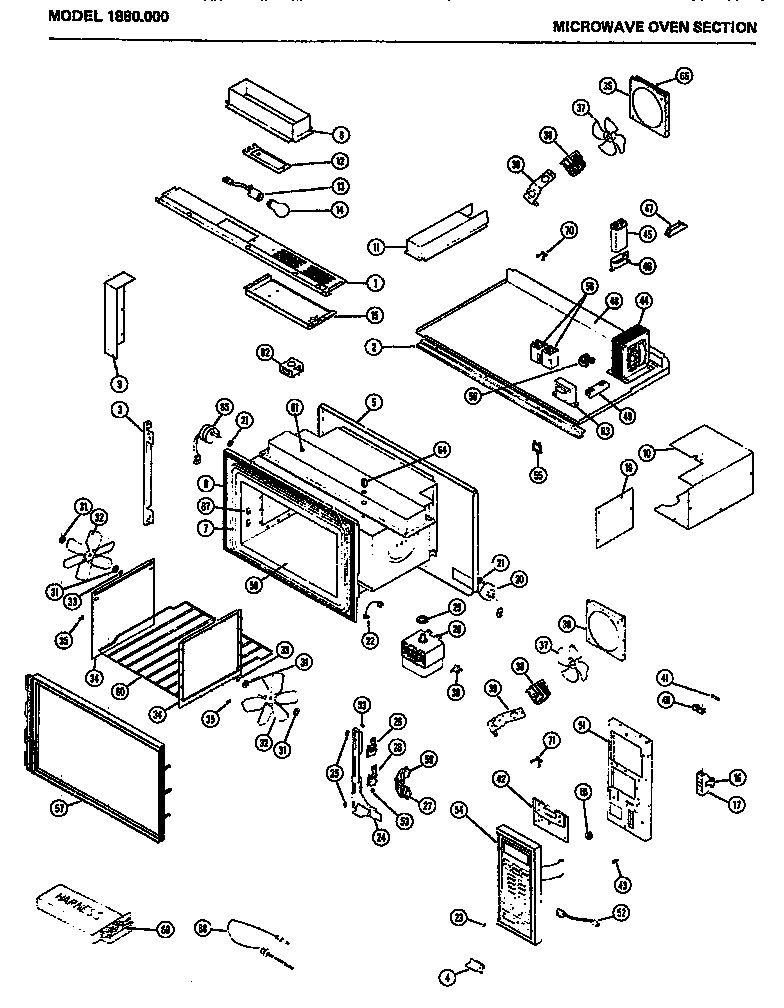 Microwave oven section
