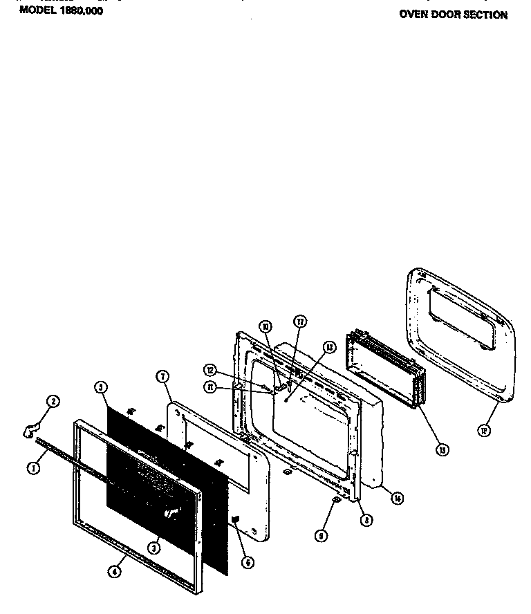 Oven door section