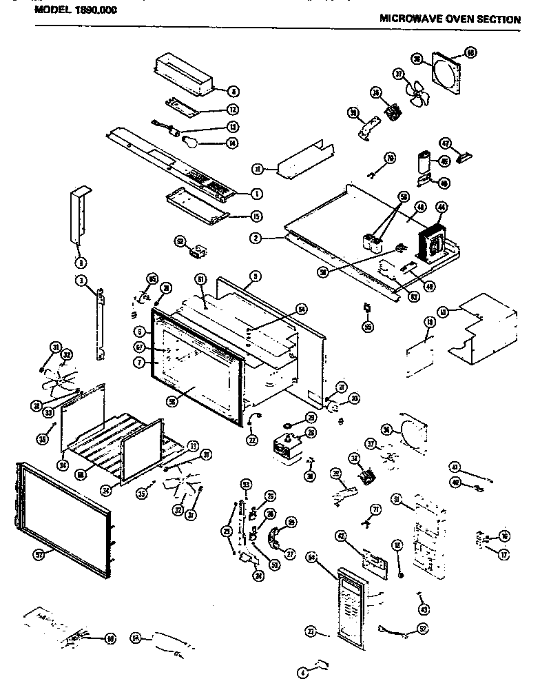 Microwave oven section
