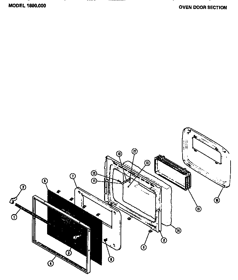 Oven door section