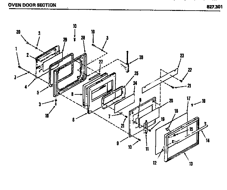 Oven door section