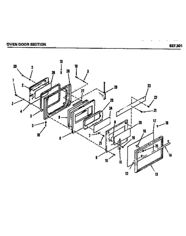 Oven door section