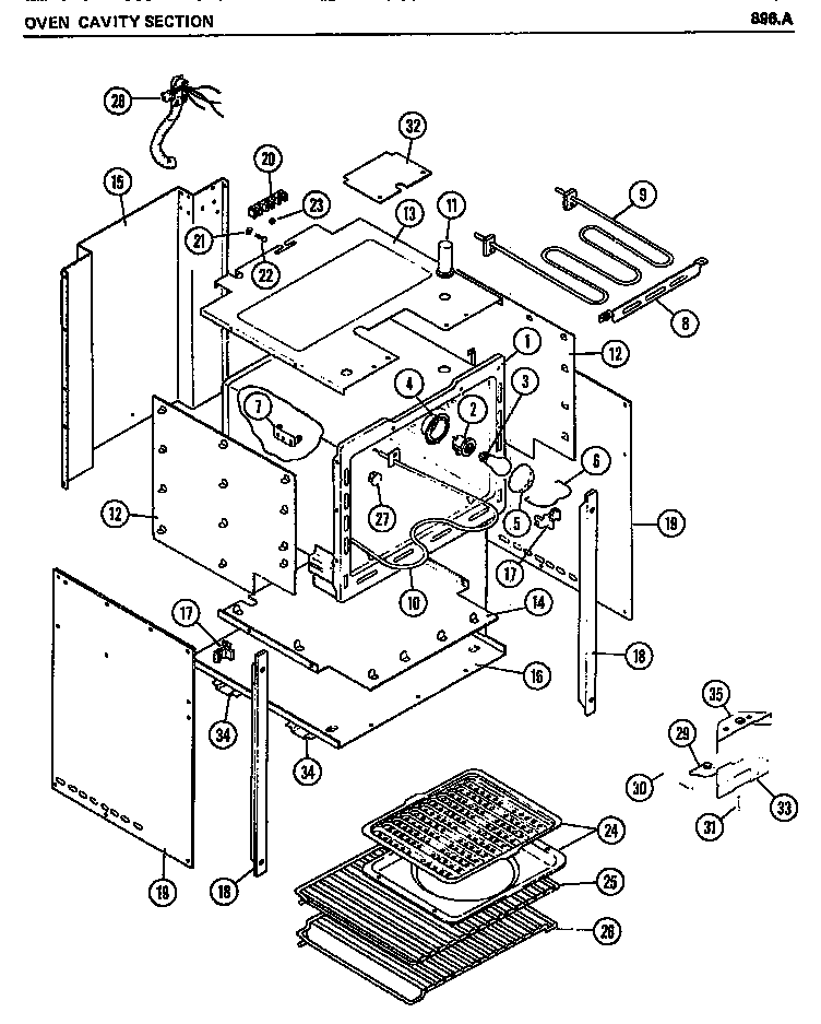 Oven cavity section