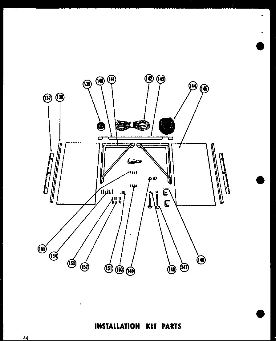 Installation kit parts (218-3spf) (218-3spfh) (218-5spf) (218-5spfh) (218-3f) (215-3spf) (215-3spfh) (215-5spf) (215-3f) (213-5spf) (213-5spfh) (213-3f) (212-2spf) (210w-3spf) (210w-3spfh)