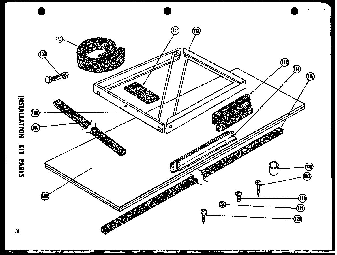 Installation kit parts (615-2f) (621-3f) (621-5f) (624-3f) (624-3fh) (624-5f) (624-5fh) (lkg601-617)