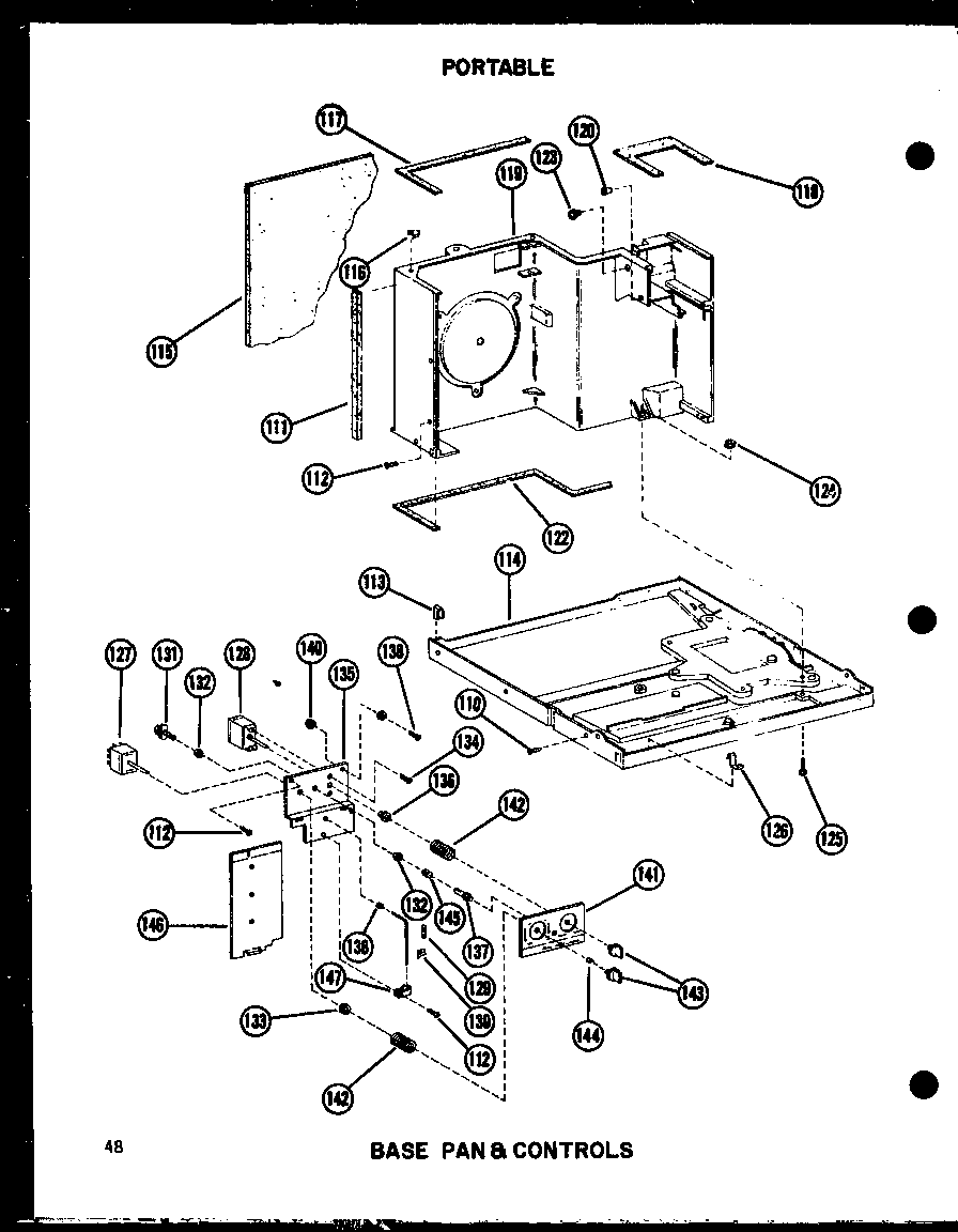 BASE PAN & CONTROLS (5-SPJM/P54360-40R) (5-SPJM/P54360-49R) (5P-2JM/P54360-41R) (5P-2JM/P54360-50R) (6P-2JM/P54360-42R) (6P-2AJM/P54360-43R) (6P-2AJM/P54360-54R) (6P-5J/P54358-18R) (8P-2JM/P54360-44R) (8P-2JM/P54360-51R) (8P-5J/P54358-17R)