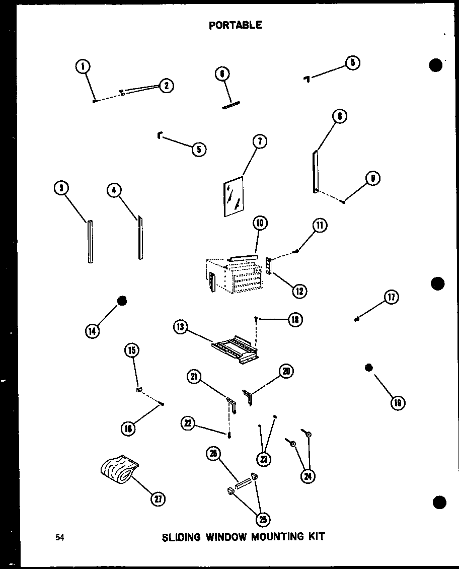 Sliding window mounting kit (5-spjm/p54360-40r) (5-spjm/p54360-49r) (5p-2jm/p54360-41r) (5p-2jm/p54360-50r) (6p-2jm/p54360-42r) (6p-2ajm/p54360-43r) (6p-2ajm/p54360-54r) (8p-2jm/p54360-44r) (8p-2jm/p54360-51r)