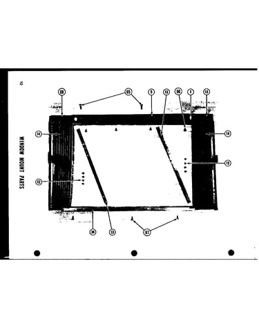 Window mount parts (5-sp) (5-p) (6-p) (6-5sp-1) (9-3d) (9-5d) (9-5dh) (11-2em) (11-5d)