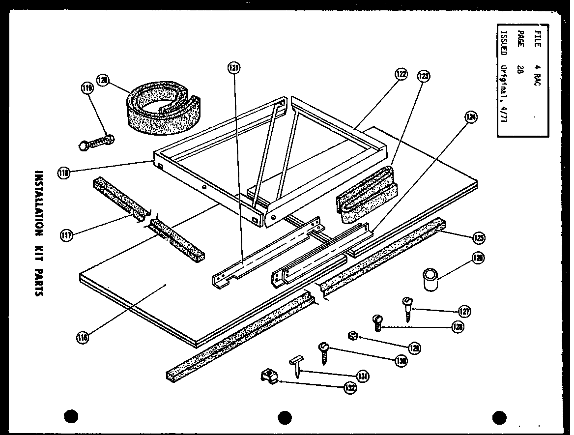 Installation kit parts (fc29-3h/p58055-16r)