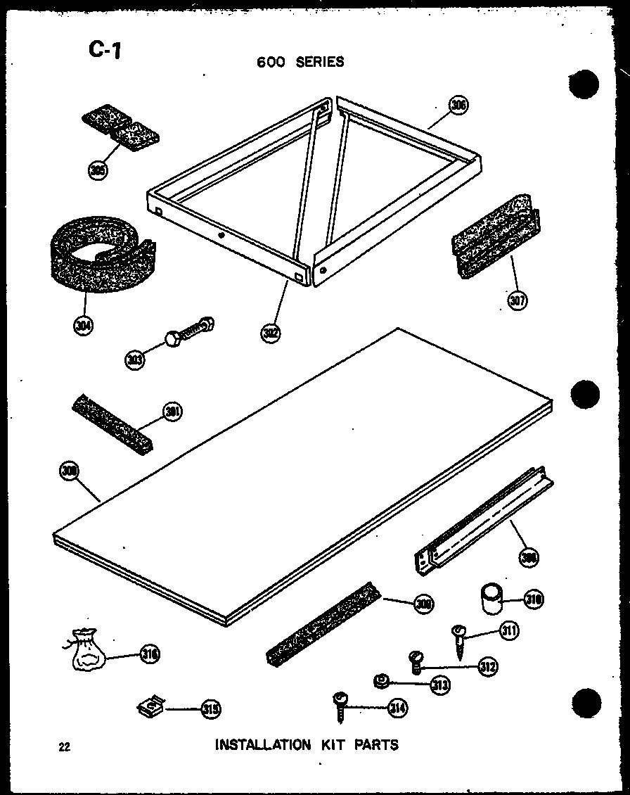 INSTALLATION KIT PARTS (614-2P/P54720-59R) (614-2W/P54720-78R) (619-3P/P54720-45R) (619-3W/P54720-79R) (624-3J/P54720-48R) (624-3W/P54720-80R) (624-3J/P54720-50R) (624-3W/P54720-81R) (624-3JH/P54720-60R) (624-3HW/P54720-82R) (624-3JH/P54720-61R) (624-3HW