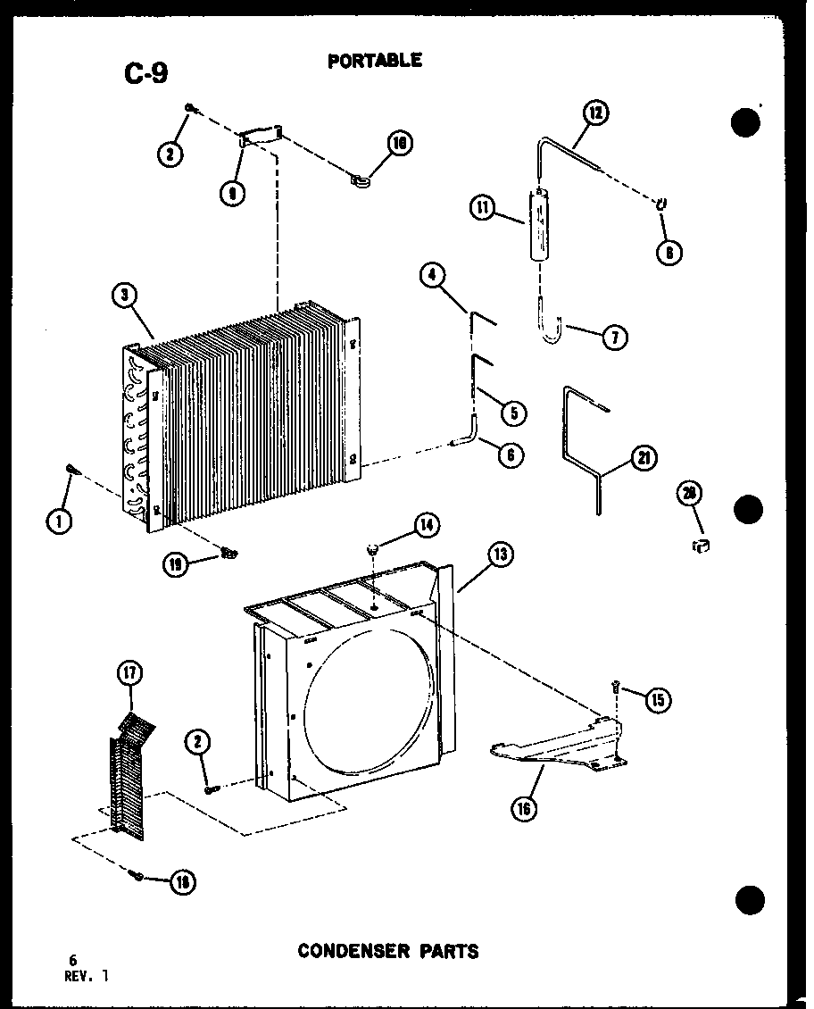 Portable condenser parts