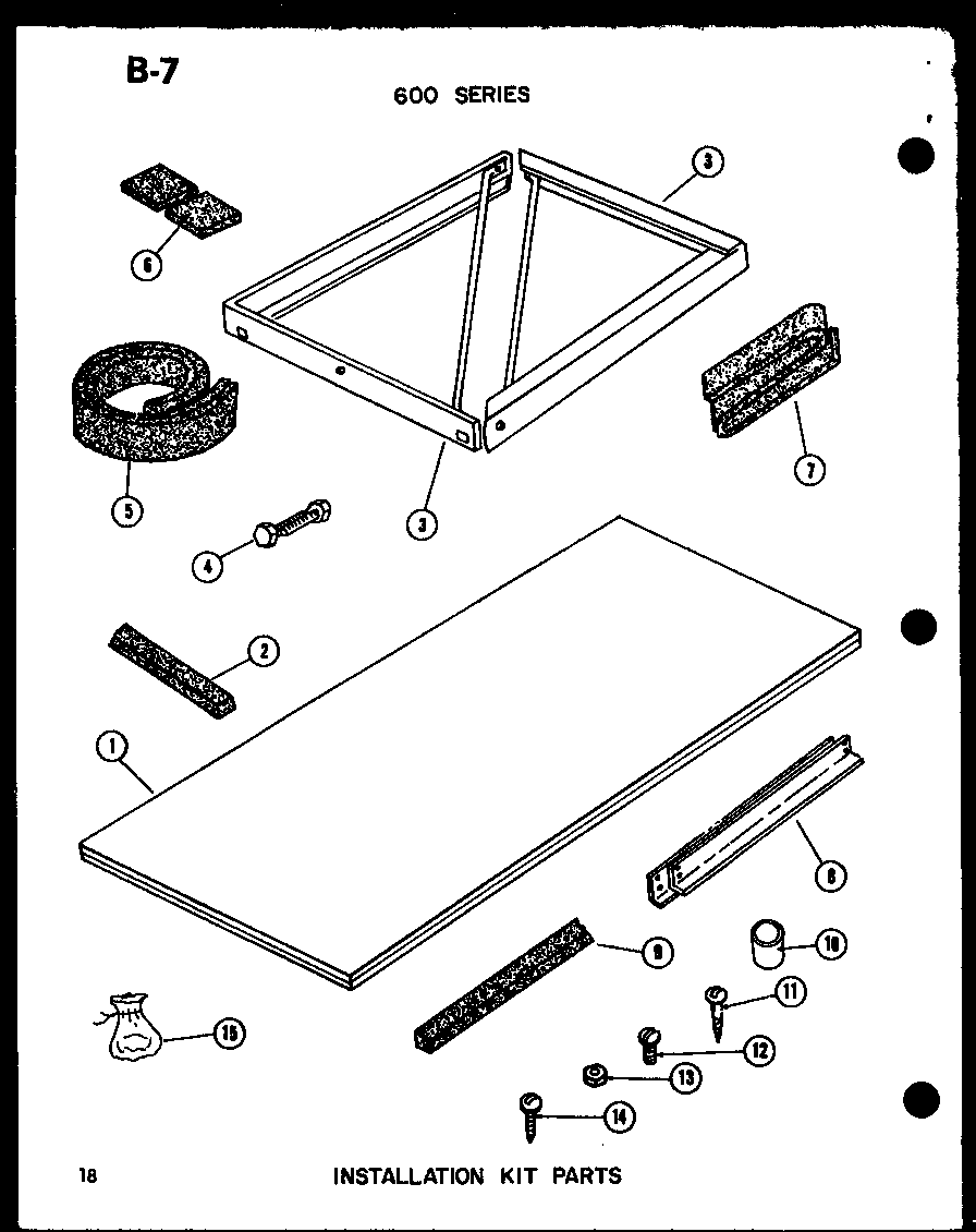 Installation kit parts